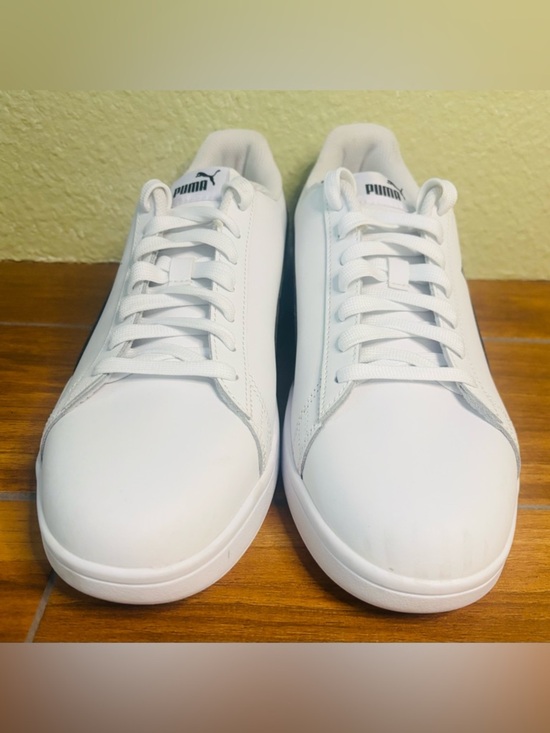 Puma Smash  V2 Black White Lace Up Tennis Shoes Sneaker Size: 12